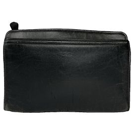 Clutch in pelle nera Balenciaga City