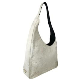 Borsa a mano in pelliccia bianca Prada Cleo