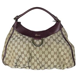 Bolso de hombro Gucci Abbey Monograma GG de cuero morado oscuro