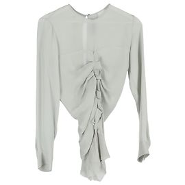 Blusa arricciata Isabel Marant in triacetato verde pallido