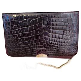 Pochette Dior in Coccodrillo Rosso Bordeaux