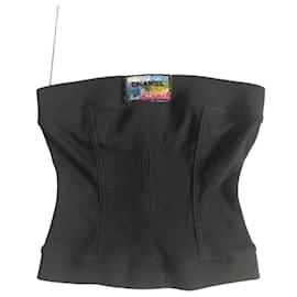 Bustier Chanel Nero in Cotone Elastan Crop Top