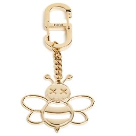 Christian Dior Chaveiro Abelha x Kaws Ícone Chaveiro de Metal Dourado Novo