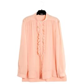 Louis Vuitton Top Rose FR38 Marc Jacobs Peach Pink Silk Crepe Blouse UK10 US8