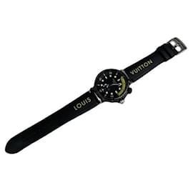 Louis Vuitton Tambour Uhr aus schwarzem Stahl