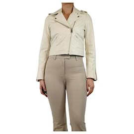 Ecru Kunstlederjacke - Größe UK 8 - Claudie Pierlot