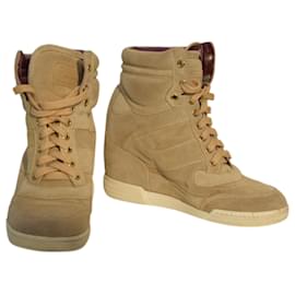 Sneakers alte con tacco Marc Jacobs in scamosciato beige