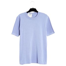Chanel 1992 Camiseta Lavanda FR40 Malva Algodón Tejido Botones CC Top UK12 US10