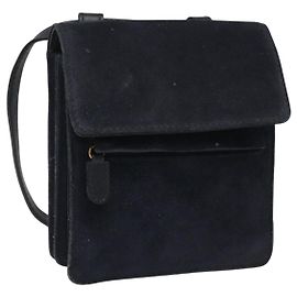 Sac à épaule GUCCI en daim bleu marine Auth ac3533