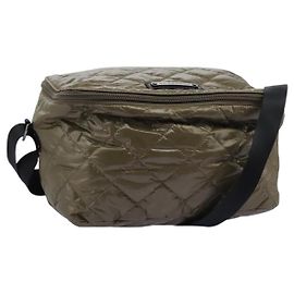 Borsa a spalla in nylon khaki Auth ti2658 di BURBERRY