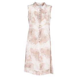Chanel Beige Seidenblumenkleid - 2000er