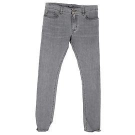 Jeans Slim Fit Saint Laurent en denim de algodón gris