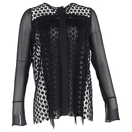 Schwarze Bluse aus Polyester mit Spitze Chloé