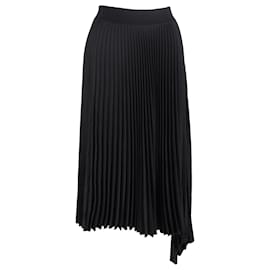 Falda midi asimétrica plisada Joseph en poliéster negro