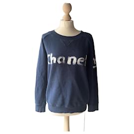 Chanel Weihnachts Pullover 2013 Navy Blau Baumwolle