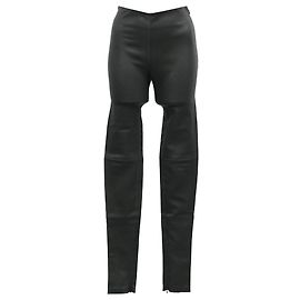 Pantalones skinny de cuero negro con paneles Balenciaga