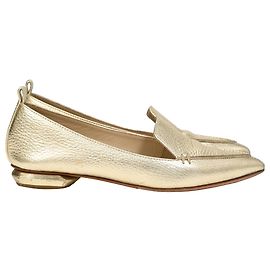 Ballerine a punta in pelle dorata Nicholas Kirkwood