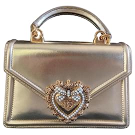 Dolce & Gabbana Devotion borsa in pelle dorata