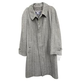 Cappotto Burberry in lana grigio uomo