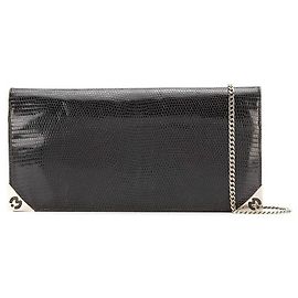 Autre Marque Pochette in pelle di lucertola Mila Schön Brown Tejus