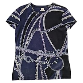 Camiseta Hermès de algodón azul marino
