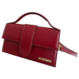 Borsa Jacquemus Le Grand Bambino in Pelle Rosso Scuro