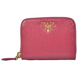 Porte-monnaie Prada en cuir rose