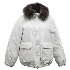 Chaqueta de plumas reversible Brunello Cucinelli en poliamida blanca