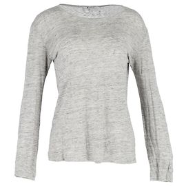 Camiseta de manga larga con cuello redondo Alexander Wang en algodón gris