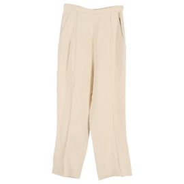 Khaite Weite-Hosen aus cremefarbener Viskose