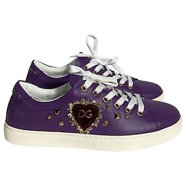 Dolce & Gabbana Sneakers Sacred Heart Dolce e Gabbana in pelle viola