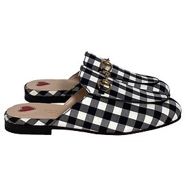 Gucci Princetown Horsebit Mules aus mehrfarbigem Baumwollstoff