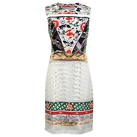 Abito stampato al ginocchio di Mary Katrantzou in seta multicolore
