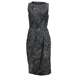 Vestido estampado a la altura de la rodilla en lana negra de Michael Kors