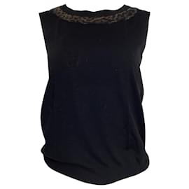 Stricktop aus schwarzer Wolle von Saint Laurent