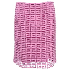 Minifalda de encaje guipur rosa de lana con logo 4G de Givenchy