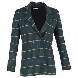 Blazer de doble botonadura en pata de gallo verde de poliéster Anine Bing