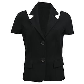 Blusa recortada Michael Kors en lana negra