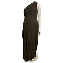 Marchesa Einseitig besetztes Seidenchiffon-Kleid mit Schmuck
