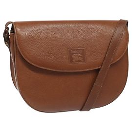 Autre Marque Bolso de Hombro Burberrys de Cuero Marrón Dorado Auth bs21879