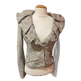 Chaqueta Bcbg Max Azria Negra Beige Gris Lana XS