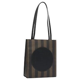 Borsa tote in tela Pecan FENDI marrone nera Auth yk17395