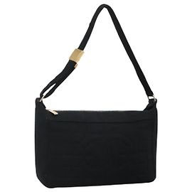Borsa a spalla CHANEL Choco Bar in tela nera CC Auth BA034
