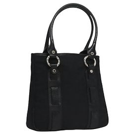 Bulgari Borsa a mano BVLGARI in tela nera e argento autentica bs22572