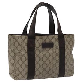 Bolsa tote GUCCI GG Supreme em PVC bege 141976 Auth bs22395