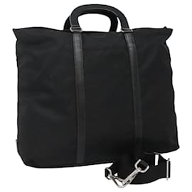 PRADA Borsa a mano in nylon 2 vie nera Auth ki5424