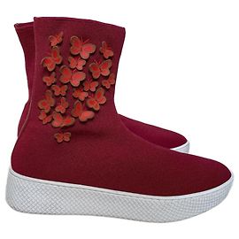 Sneakers a calza Bottega Veneta dettaglio farfalla bordeaux