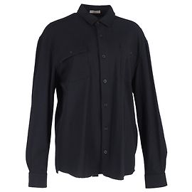 Camisa de manga larga con botones Bottega Veneta en lana negra