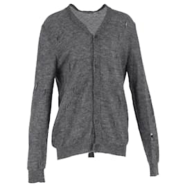 Abgenutzte Bottega Veneta Strickjacke aus grauer Wolle