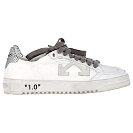 Off White Baskets basses en cuir blanc avec détails en paillettes Off-White 2.0